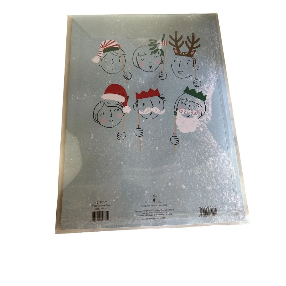 NEW Meri Meri Jingle All The Way Party Props‎ 6 Christmas Photo Props
